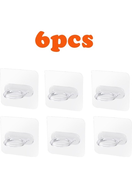 6 Adet Tarzı 6*6cm Yuvarlak Kanca Raf Destek Tutucu Dolap Raf-Yapışkanlı Kanca Kapı Camları Anahtar Şemsiye Askı Tutucu Banyo Aksesuarları (Yurt Dışından)