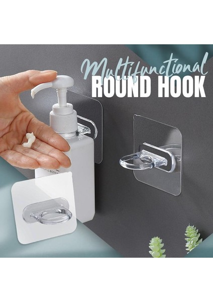 6 Adet Tarzı 6*6cm Yuvarlak Kanca Raf Destek Tutucu Dolap Raf-Yapışkanlı Kanca Kapı Camları Anahtar Şemsiye Askı Tutucu Banyo Aksesuarları (Yurt Dışından)