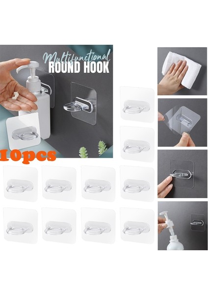 6 Adet Tarzı 6*6cm Yuvarlak Kanca Raf Destek Tutucu Dolap Raf-Yapışkanlı Kanca Kapı Camları Anahtar Şemsiye Askı Tutucu Banyo Aksesuarları (Yurt Dışından)