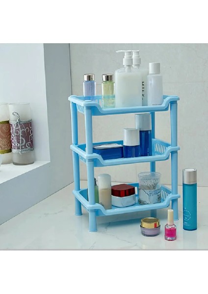 Mavi Üçgen Tarzı 50% Sıcak Satış 3-Katmanlı Plastik Kare Üçgen Mutfak ve Banyo Depolama Rafı Yıkama ve Mutfak Gereçleri Rafı (Yurt Dışından) fiyatları