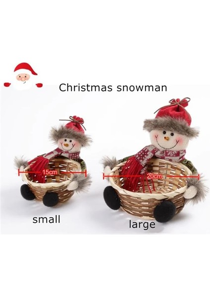 Kardan Adam S Tarzı 15CM Sıcak Merry Christmas Hasır Şeker Depolama Sepeti Noel Dekorasyonu Elk Kardan Adam Noel Baba Meyve Sepeti Gıda Tutucu Ev Dekorasyonu (Yurt Dışından) indirimleri
