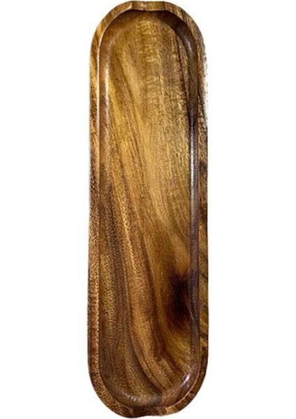 Gösterilen Stil Gibi Teak Rectangular Wooden Plate Small Leaf Acacia Fruit Plate Snack Plate Wooden Tray Sushi Plate Spoon Shelf (Yurt Dışından)