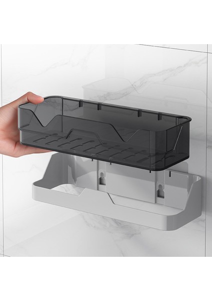 Kahverengi Tarzı Banyo Rafı Wc Şampuan Saklama Tutacağı Zımbasız Duş Rafları Duvara Monte Mutfak Depolama Sepeti Banyo Düzenleyici (Yurt Dışından) fırsatları