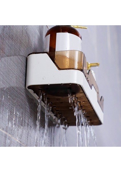 Kahverengi Tarzı Banyo Rafı Wc Şampuan Saklama Tutacağı Zımbasız Duş Rafları Duvara Monte Mutfak Depolama Sepeti Banyo Düzenleyici (Yurt Dışından) indirimleri