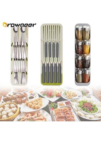 Baharatlık Gri Stil Çatal Bıçak Saklama Kutusu Tepsi Bıçak Tutucu Sofra Organizatör Kaşık Çatal Çekmece Saklama Kutusu Plastik Konteyner Bıçak Blok Tutucu (Yurt Dışından) fiyatları