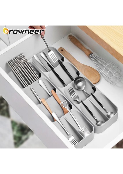 Baharatlık Gri Stil Çatal Bıçak Saklama Kutusu Tepsi Bıçak Tutucu Sofra Organizatör Kaşık Çatal Çekmece Saklama Kutusu Plastik Konteyner Bıçak Blok Tutucu (Yurt Dışından) fırsatları