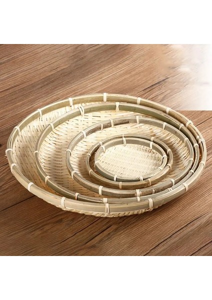 D Stili El Yapımı Dokuma Bambu Elek Raft Yuvarlak Faraş Meyve Ekmek Sepeti Mutfak Depolama Sepeti Dıy Dekoratif Saklama Tepsileri Dbdz (Yurt Dışından) fiyatları