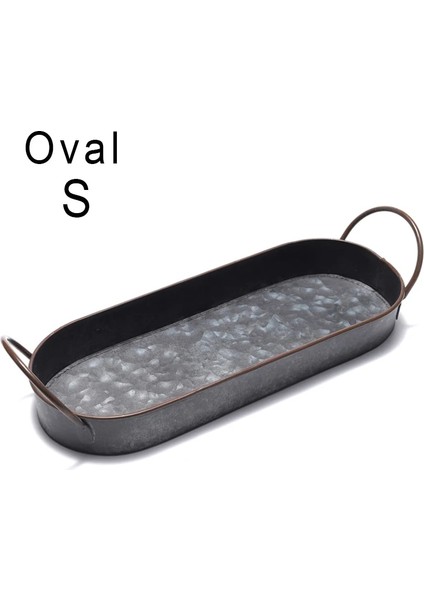 Oval S Stili Vintage Stil Metal Servis Tepsisi Sepeti Fransız Ülke Yemekleri Eski Püskü Rustik Retro Disk Ekmek Depolama Ev Aralığı Mutfağı (Yurt Dışından)