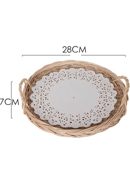 65B Tarzı Rattan Depolama Tepsisi Akşam Yemeği Kahve Kahvaltı Servis Ekmek Tepsisi Yuvarlak Dikdörtgen El Dokuma Saplı Yemek Sepeti Ev Dekorasyonu (Yurt Dışından)