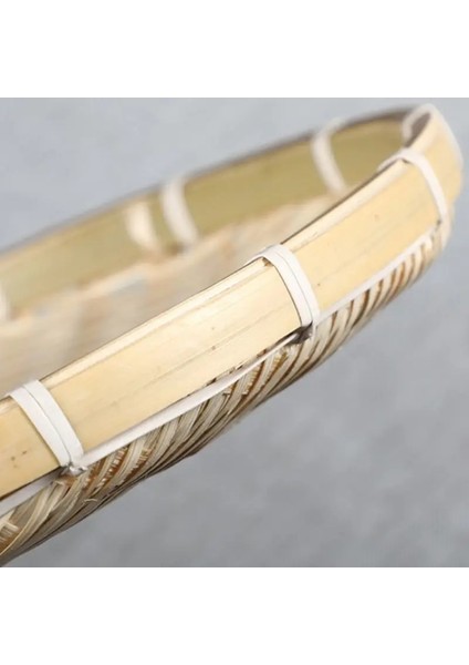 B 15CM Stili El Dokuma Bambu Elek Bambu Raft Dairesel Faraş Meyve Ekmek Depolama Sepeti Dekorasyon Mutfak Depolama Odası (Yurt Dışından) fırsatları
