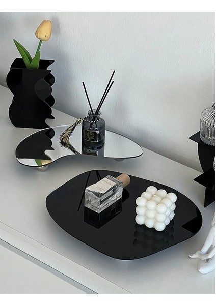 Kendin Yap - Aynalı Tepsi Stili Dıy El Yapımı Hediye Düzensiz Geometri Akrilik Tepsi Ev Dekorasyon Aromaterapi Alt Destek Süsleme Depolama Plakası Ayna Tepsisi (Yurt Dışından) fiyatları