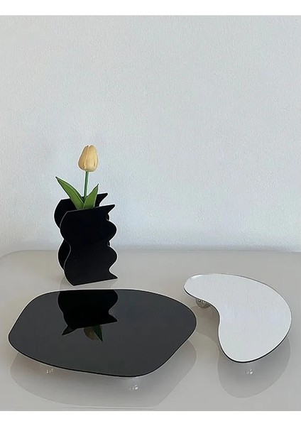 Kendin Yap - Aynalı Tepsi Stili Dıy El Yapımı Hediye Düzensiz Geometri Akrilik Tepsi Ev Dekorasyon Aromaterapi Alt Destek Süsleme Depolama Plakası Ayna Tepsisi (Yurt Dışından) indirimleri