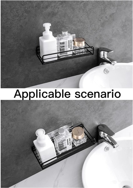 Beyaz 1pc Tarzı Banyo Depolama Rafı Raf Köşe Depolama Raf Düzenleyici Duş Duvar Rafı Yapışkanlı Demir Mutfak Banyo Rafları Organizatör (Yurt Dışından) indirimleri