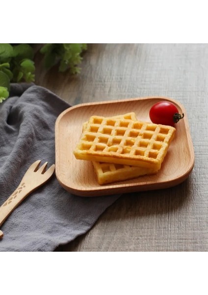Küp Tarzı Ahşap Servis Tabağı, Ahşap Yuvarlak ve Küp Servis Tepsisi, Meyve Tatlısı Kek Snack Şeker Salatası Ahşap Tabak (Yurt Dışından)