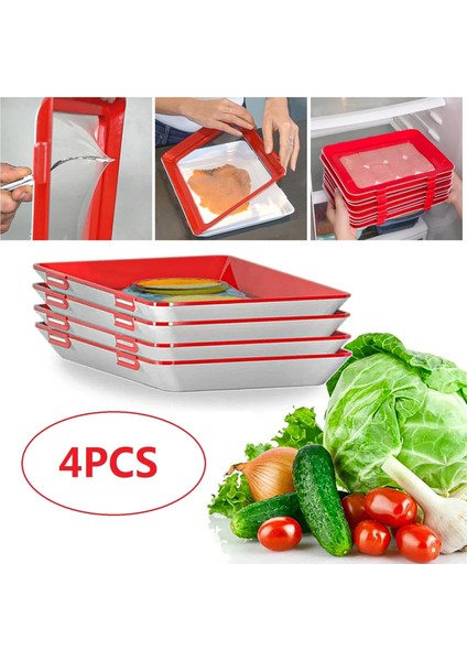 A-Yeşil 4 Adet Stil Reative Gıda Koruma Tepsisi Sihirli Elastik Film Toka Vakum Contası Yiyecekleri Taze Tutar Mutfak Aletleri (Yurt Dışından) fiyatları