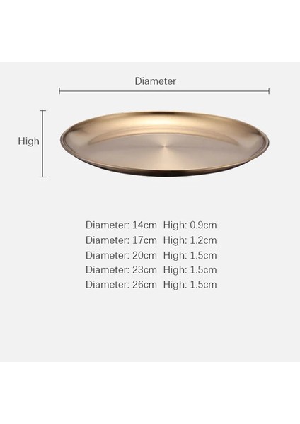 Altın 14CM Tarzı Basit Metal Depolama Tepsisi Altın Gümüş Paslanmaz Çelik Levha Yuvarlak Tatlı Meyve Tabağı Takı Organizatör Tepsileri (Yurt Dışından)