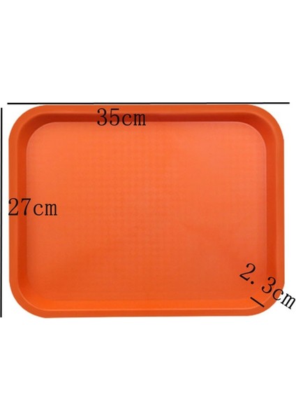 Turuncu 35X27X2.3 Stili Abs Kaymaz Plastik Tepsi Kahverengi Kırmızı Yeşil Sarı Renk Plastik Tabak Meyve Tepsisi Restoran Yılan Bar Çay Kek Ekmek Yemek Tabağı (Yurt Dışından)