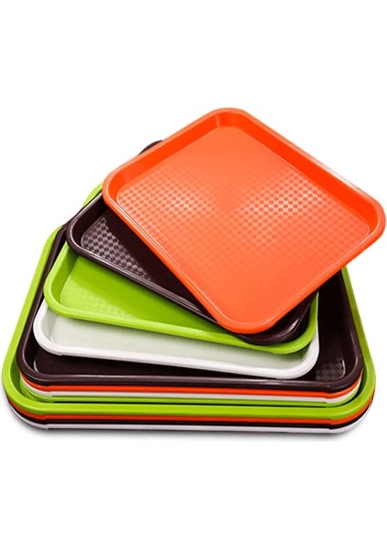 Turuncu 35X27X2.3 Stili Abs Kaymaz Plastik Tepsi Kahverengi Kırmızı Yeşil Sarı Renk Plastik Tabak Meyve Tepsisi Restoran Yılan Bar Çay Kek Ekmek Yemek Tabağı (Yurt Dışından)
