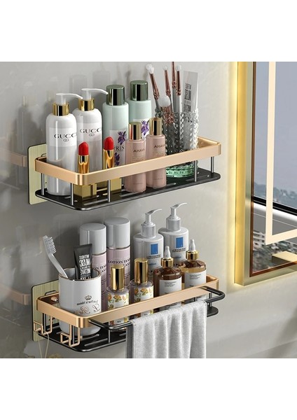 Altın Kalınlaşmak 1pc Tarzı Yumruksuz Banyo Rafları Köşe Raf Duş Şampuan Depolama Rafı Tuvalet Tutacağı Mutfak Düzenleyici Banyo Aksesuarları Seti (Yurt Dışından) indirimleri