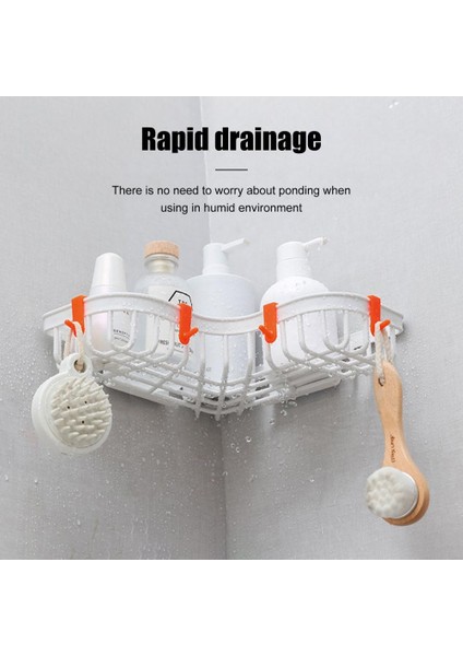 Gri Beyaz Tarzı Duvara Monte Köşe Rafları Duş Depolama Raf Punch Ücretsiz Pp Traceless Tepsi Tutucu Banyo Rafları Yurt Organizatör Için 1 Adet (Yurt Dışından) indirimleri