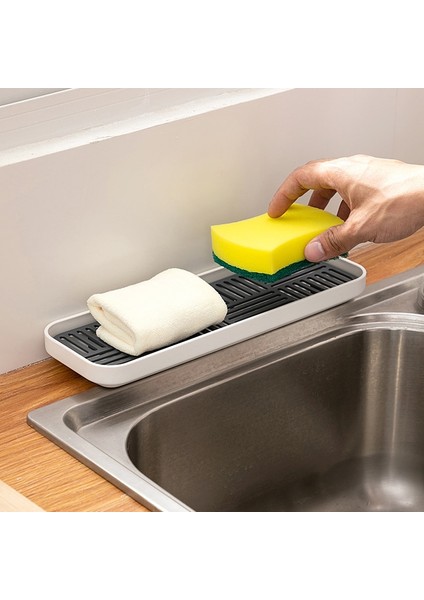 Beyaz Stil Mutfak Lavabo Organzier Lavabo Sabunluk Süngerlik Bardak Sofra Drenaj Tepsisi Bulaşık Tepsileri Yıkama Süngeri Scrubber Depolama Tepsisi (Yurt Dışından) modelleri
