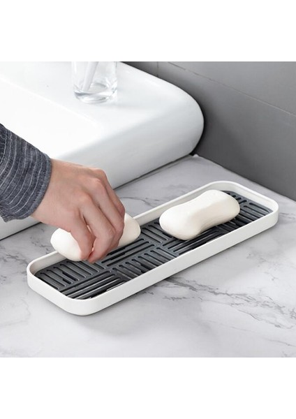 Beyaz Stil Mutfak Lavabo Organzier Lavabo Sabunluk Süngerlik Bardak Sofra Drenaj Tepsisi Bulaşık Tepsileri Yıkama Süngeri Scrubber Depolama Tepsisi (Yurt Dışından) fırsatları