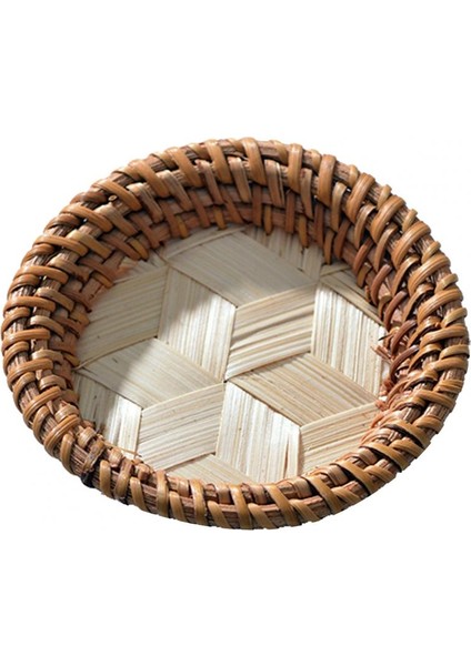 No.1 Tarzı Hasır Rattan Depolama Tepsisi Yaprakları Şekil Gıda Meyve Ekmek Kahvaltı Akşam Yemeği Partileri Için El Dokuma Çay Tatlı Servis Tabağı (Yurt Dışından)