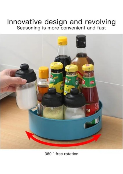 Beyaz Stil 360 Döner Tepsi Mutfak Saklama Kapları Baharat Kavanoz Aperatif Yemek Tepsisi Banyo Saklama Kutusu Kaymaz Kozmetik Organizatör (Yurt Dışından) fiyatları