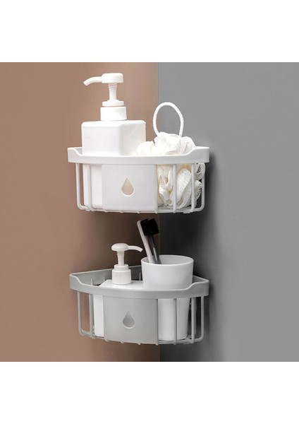 Pembe Tarzı Banyo Duş Mutfak Caddy Raf Köşe Banyo Duvara Montaj Raf Depolama Tutucu Organizatör (Yurt Dışından) fiyatları