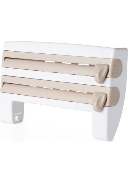 Koyu Haki Stili Mutfak Rulo Dispenseri Streç Film Teneke Folyo Havluluk Raf Duvara Monte Yeni Buzdolabı Duvar Tutucu (Yurt Dışından)