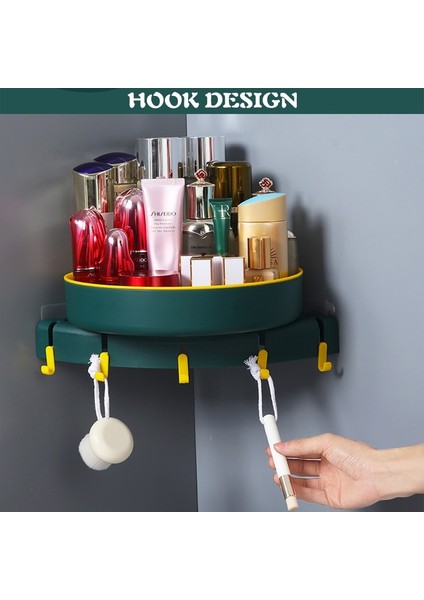 Beyaz Stil Tuvalet 360 ° Dönen Raf Banyo Yıkama Malzemeleri Köşe Depolama Rafı Asılı Duvar Mutfak Baharat Depolama Rafı (Yurt Dışından) indirimleri