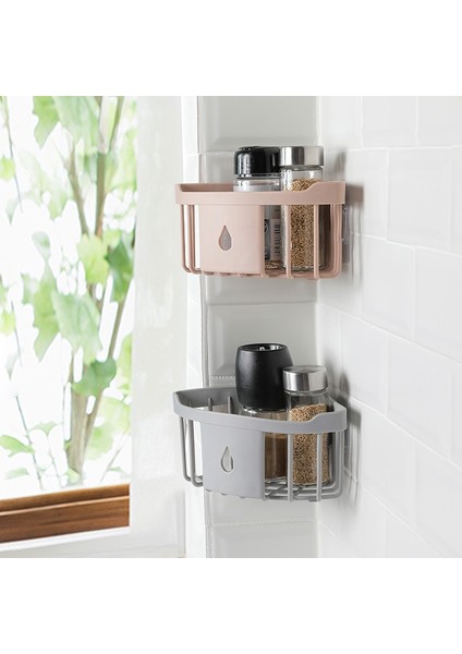 Beyaz Stil 20CMX14CMX9CM Duvara Monte Kendinden Yapışkanlı Üçgen Raf Duş Tuvalet Malzemeleri Ücretsiz Delme Banyo Mutfak Aksesuarları Drenaj Depolama Rafı (Yurt Dışından) indirimleri