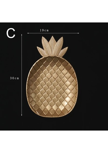 C Stili Iskandinav Dekoratif Tepsi Altın Ananas Yaprağı Şekli Servis Tepsisi Takı Palet Meyve Aperatif Tabağı Masa Dekorasyon Depolama Organizatör (Yurt Dışından)