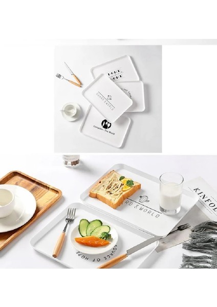 Stil 3 Stil Nefis Iskandinav Yaratıcı Çok Fonksiyonlu Dikdörtgen Plastik Servis Tepsisi Mutfak Organizatör Ev Mutfak Meyve Tatlı Tepsisi (Yurt Dışından)