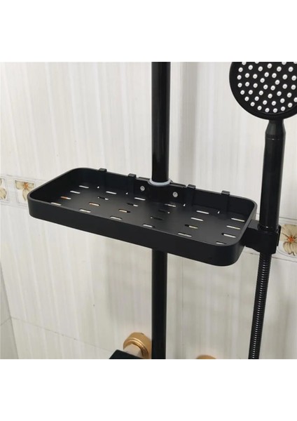 Siyah Stil Banyo Şampuan Depolama Tepsisi Kaldırma Çubuğu Sondaj Yok Dikdörtgen Duş Rafı Mutfak Depolama Rafı Karışıklık Duş Organizatör (Yurt Dışından) fiyatları
