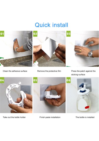 Banyo Duvara Monte Şampuan Şişesi Raf Duş Jeli Raf Tutucu Destek Braketi Kendinden Yapışkanlı Raflar Askı Gadget (Yurt Dışından)