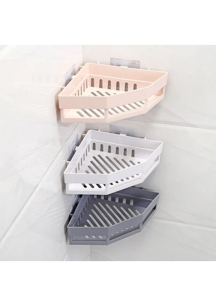 Beyaz Stil Traceless Üçgen Banyo Rafları Duş Köşe Rafı Şampuan Depolama Rafı Banyo Sepeti Tutacağı Organizatör Duş Rafı (Yurt Dışından) indirimleri