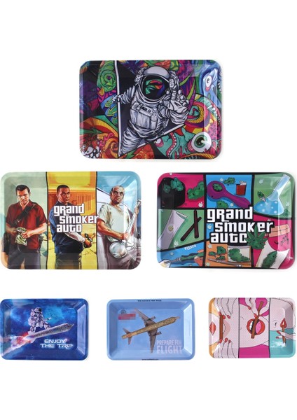 L Tarzı 180 * Etal Ot Yuvarlama Tepsileri 8.7 Inç Tütün Sigara Aracı Işlem Plakası Pembe Kız Astronot Desenli Tatlı Tepsisi (Yurt Dışından) modelleri