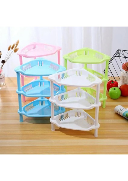 Pembe Sqaure Stili 50% Sıcak Satış 3-Katmanlı Plastik Kare Üçgen Mutfak ve Banyo Depolama Rafı Yıkama ve Mutfak Gereçleri Rafı (Yurt Dışından) fırsatları
