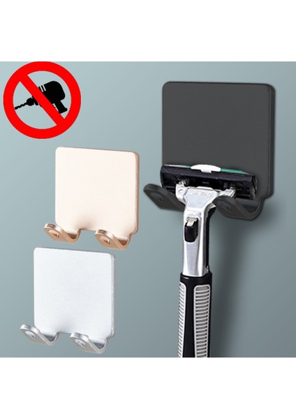 2 Adet Raf D Stili Punch Ücretsiz Jilet Tutucu Duvar Depolama Raf Erkekler Tıraş Makinesi Raf Banyo Jilet Kanca Duvar Banyo Askı (Yurt Dışından) indirimleri