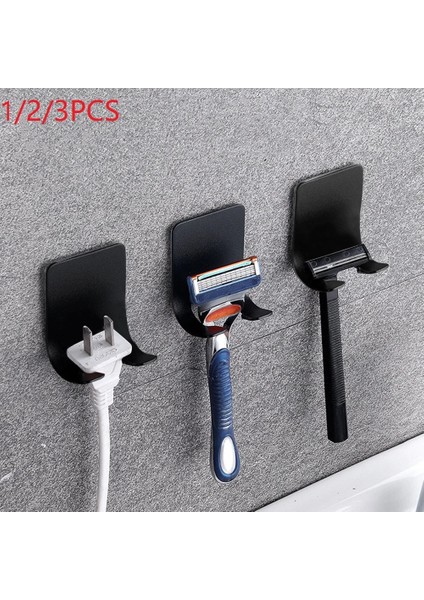 3 Adet Siyah Stil Adet Punch Ücretsiz Jilet Tutucu Depolama Kancası Duvar Erkekler Tıraş Makinesi Raf Banyo Jilet Rafı Duvar Banyo Aksesuarları (Yurt Dışından) fırsatları