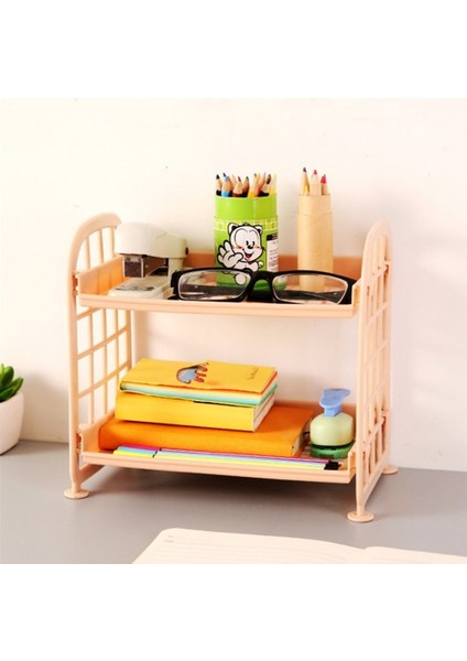 Iskandinav Mor Tarzı 21.5X14X20CM Çift Katmanlı Içi Boş Raf Plastik Kozmetik Masaüstü Fg Banyo Aksesuarları Organizatör Depolama Rafı 2 Katmanlı Raf Tutucu (Yurt Dışından) fırsatları