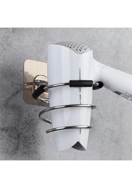 Açık Gri Tarzı Güçlü Saç Kurutma Makinesi Raf Blower Organizatör Banyo Yapıştırıcı Duvara Monte Çivi Ücretsiz Spiral Saç Kurutma Makinesi Için Stand Duvar Için Raflar (Yurt Dışından)