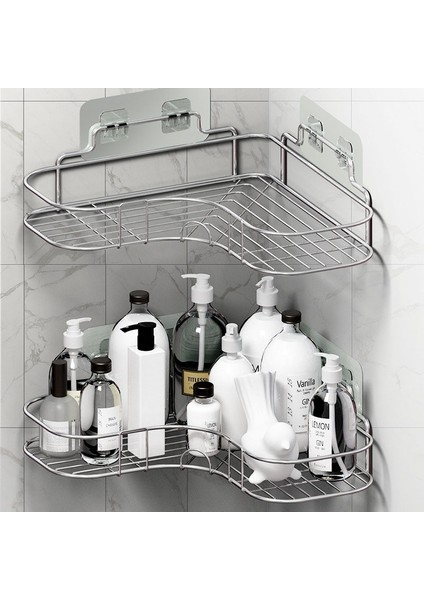 2 Adet Tarzı Paslanmaz Çelik Delikli Olmayan Aşk Köşe Rafı Mutfak Banyo Yatak Odası Şampuanı Depolama Kalınlaşmış Tripod Depolama Rafı Raf (Yurt Dışından) modelleri