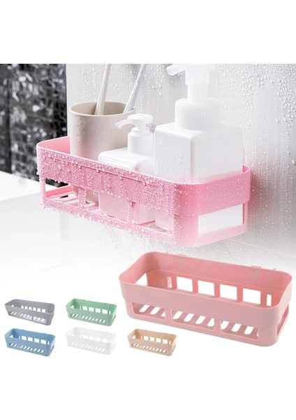 Açık Pembe Tarzı Çok Işlevli Raf Sünger Drenaj Raf Banyo Depolama Emme Tutucu Mutfak Organizatör Lavabo Mutfak Aksesuarları Banyo Sepetleri (Yurt Dışından)