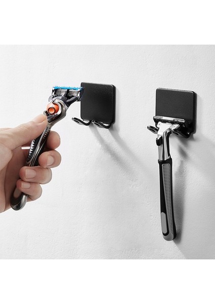 Bir Stil 3 Parça Yumruksuz Depolama Kancası Banyo Tıraş Bıçağı Raf Rafları ve Mutfakta Duvar Depolamasında Banyo Kahyası Için Destek (Yurt Dışından) modelleri