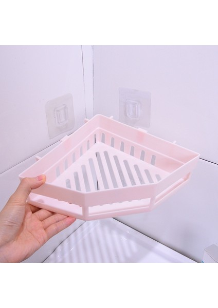 Bej Tarzı Çok Fonksiyonlu Köşe Depolama Rafı Mutfak Banyo Banyo Drenaj Rafı Lavabo Dikişsiz Üçgen Depolama Rafı (Yurt Dışından) indirimleri