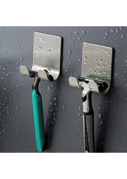 No.6 Tarzı Yumruksuz Jilet Rafı Erkek Jilet Depolama Kancası Duvara Monte Banyo Jilet Rafı Duvara Monte Mutfak Aksesuarları (Yurt Dışından) modelleri