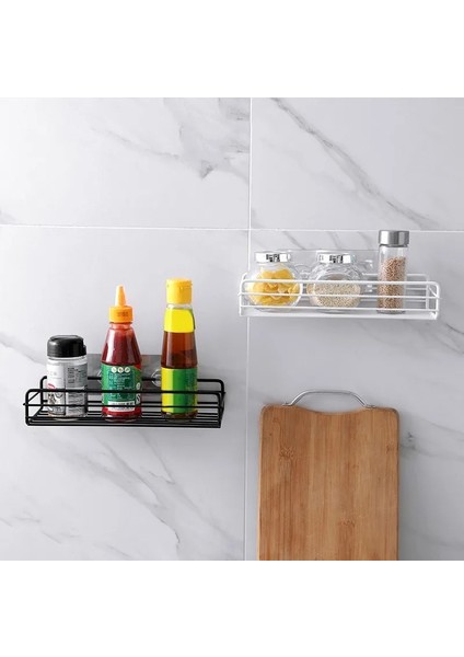 Beyaz Stil Banyo Organizatör Rafı Mutfak Depolama Rafları Duş Rafı Duvar Şampuan Tutacağı Duşakabin Rafı Banyo Aksesuarları (Yurt Dışından)