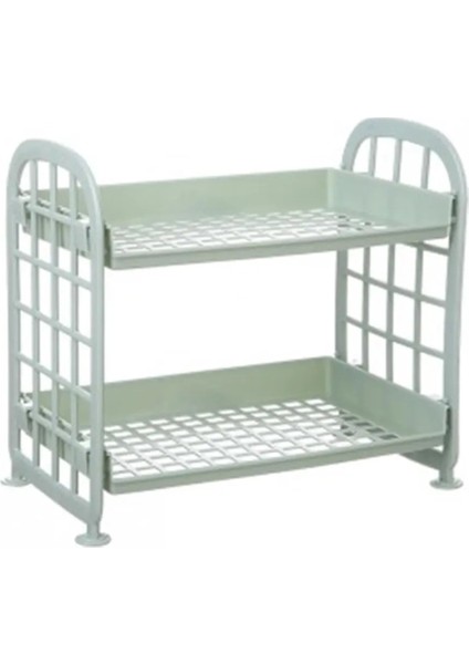 Iskandinav Yeşili Stili 21.5X14X20CM Çift Katmanlı Içi Boş Raf Plastik Kozmetik Masaüstü Fg Banyo Aksesuarları Organizatör Depolama Rafı 2 Katmanlı Raf Tutucu (Yurt Dışından) fiyatları